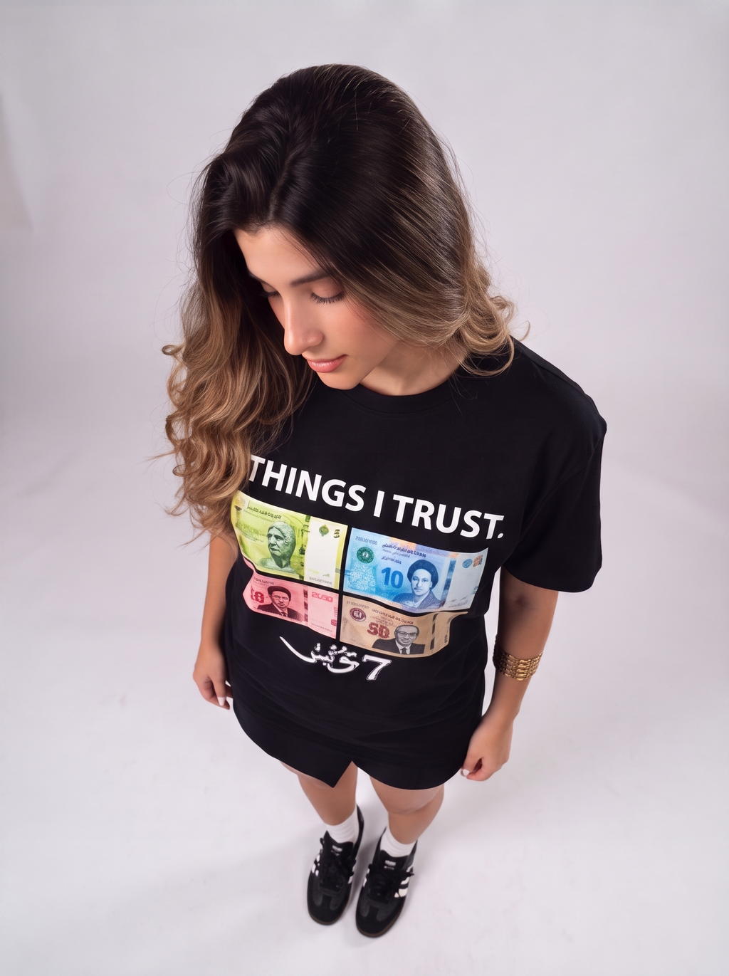 "4 THINGS I TRUST" (أثق في 4 أشياء) PARODY TEE