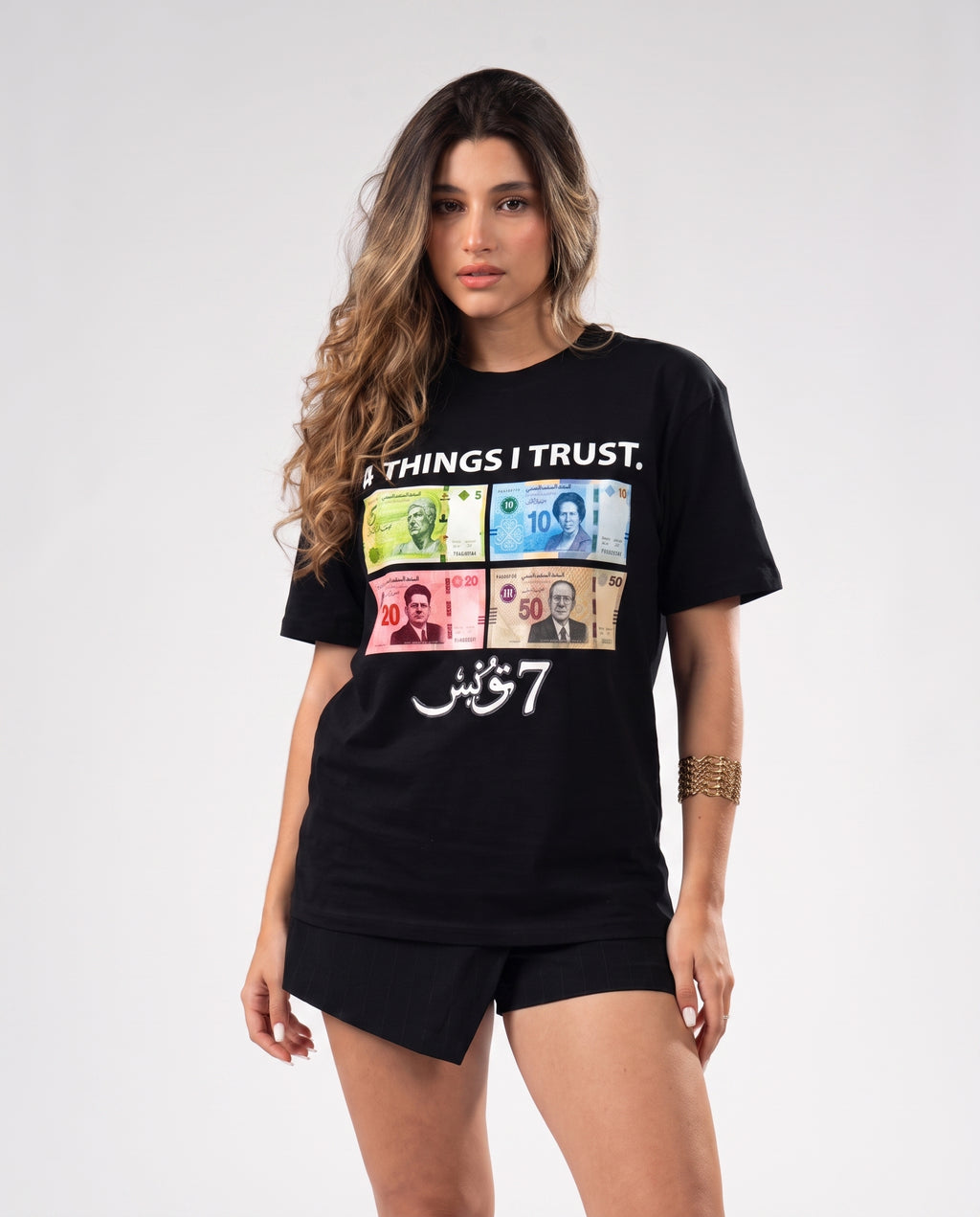 "4 THINGS I TRUST" (أثق في 4 أشياء) PARODY TEE