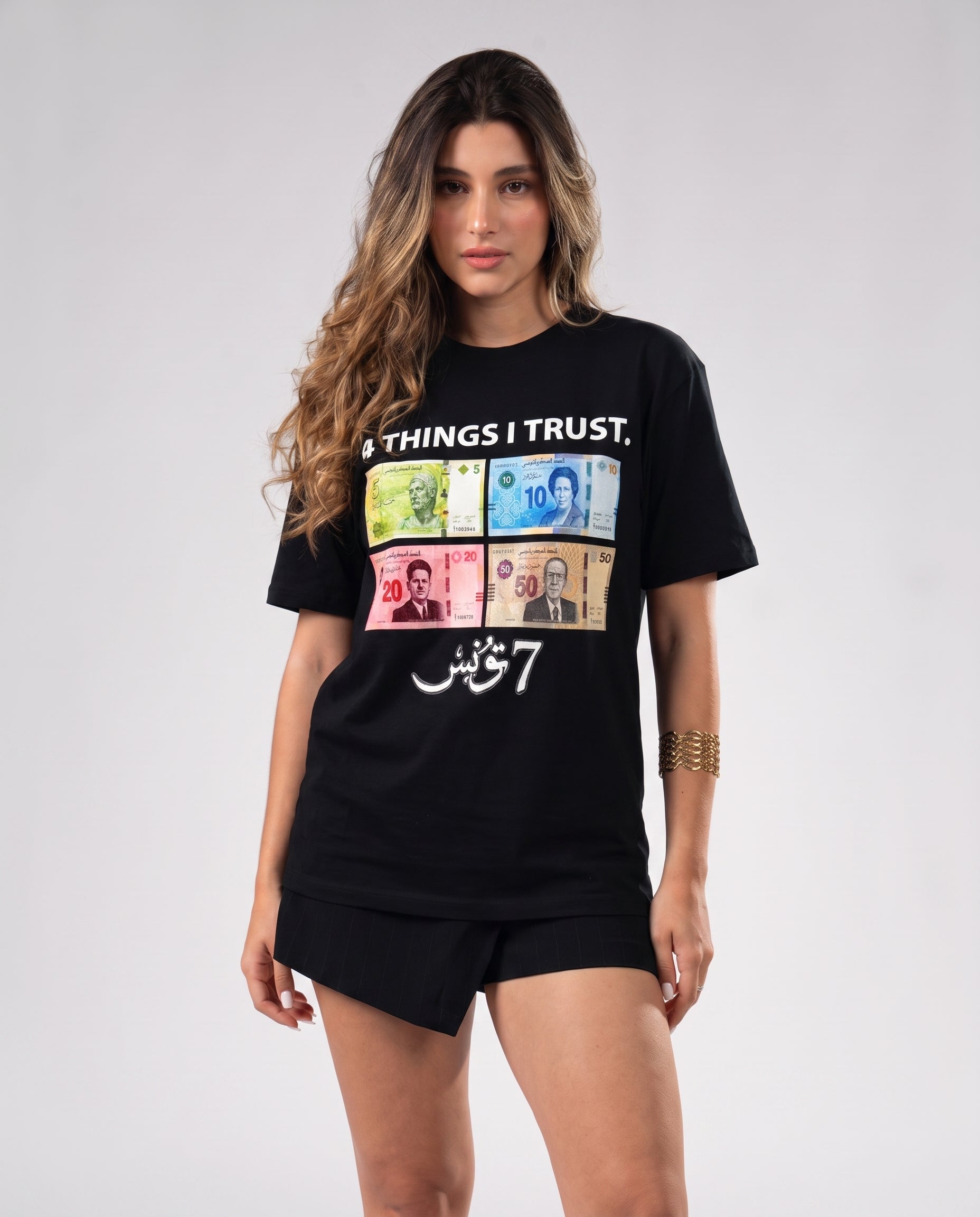 "4 THINGS I TRUST" (أثق في 4 أشياء) PARODY TEE
