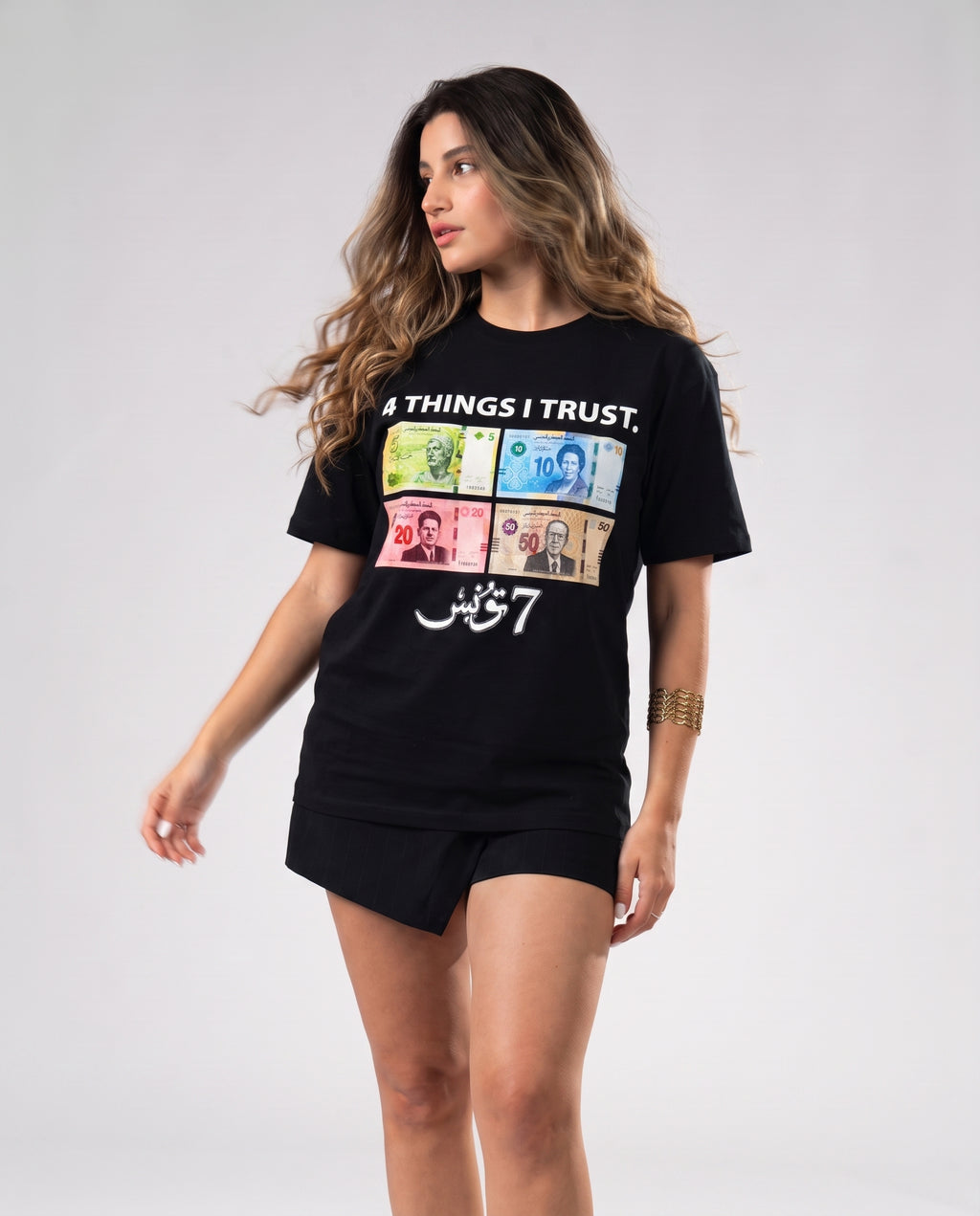 "4 THINGS I TRUST" (أثق في 4 أشياء) PARODY TEE