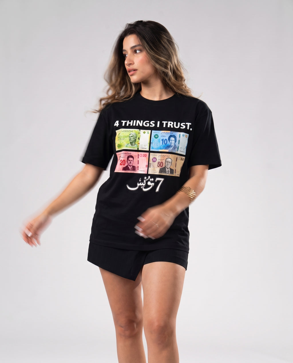 "4 THINGS I TRUST" (أثق في 4 أشياء) PARODY TEE