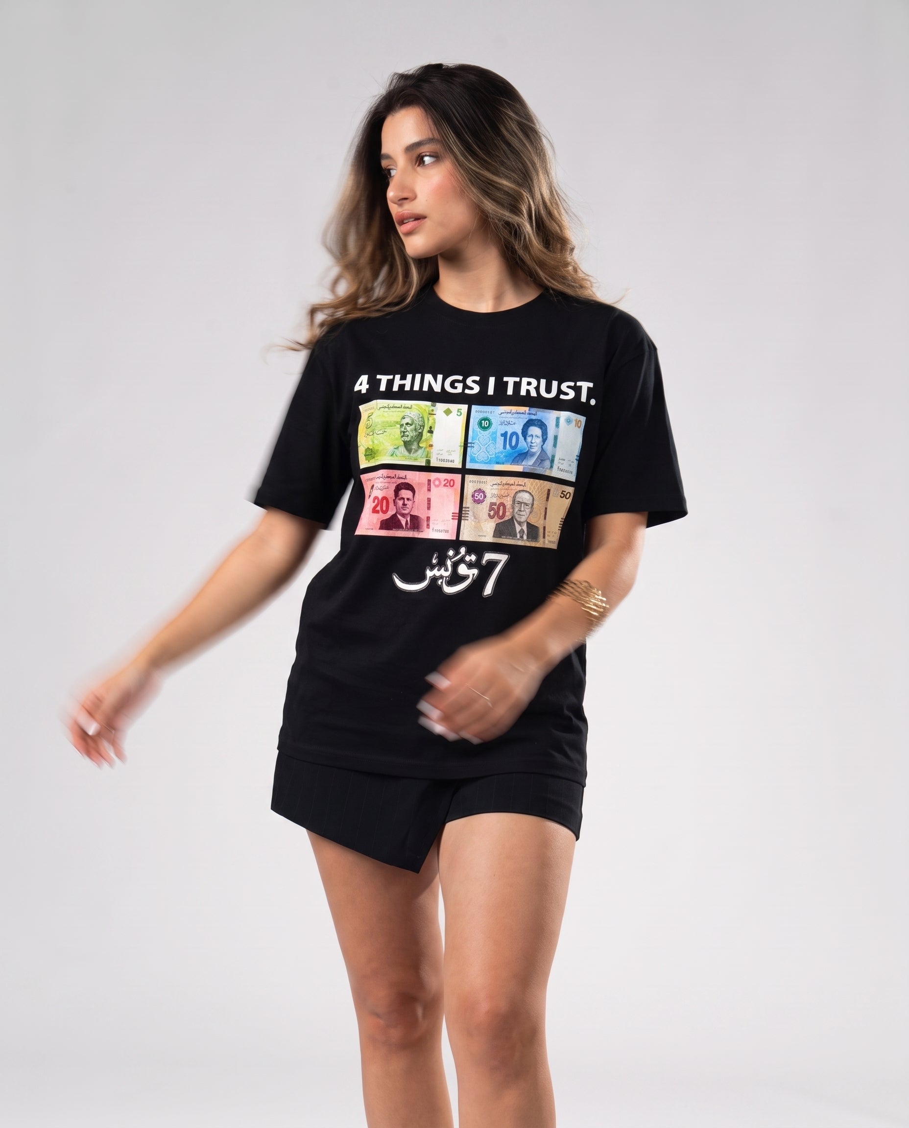 "4 THINGS I TRUST" (أثق في 4 أشياء) PARODY TEE