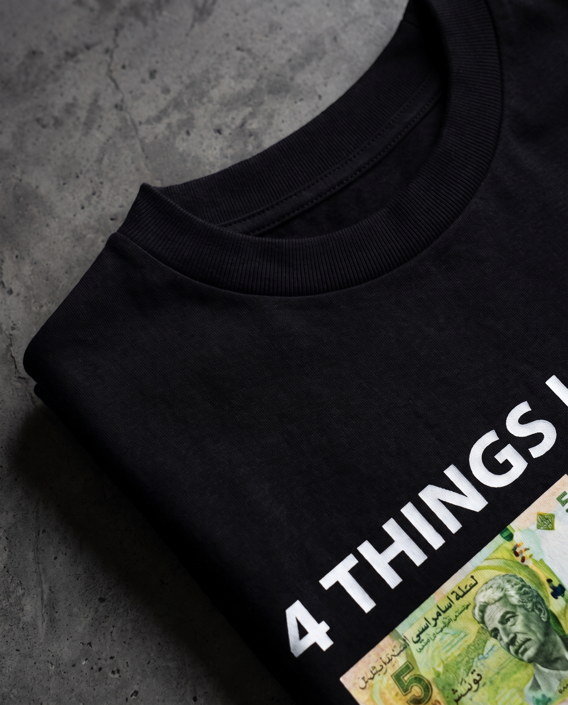 "4 THINGS I TRUST" (أثق في 4 أشياء) PARODY TEE